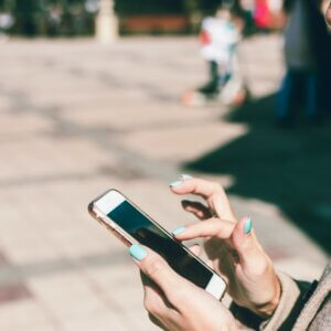 woman using smartphone