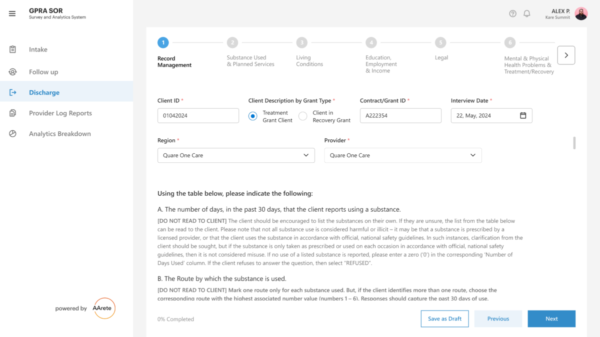 5-2 Discharge Figure 5: Discharge Form