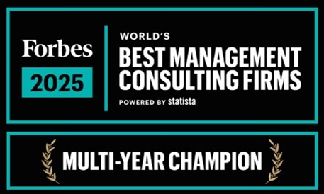 Forbes World's Best Management Consulting Firms 2025. Multi-year champion award badge for AArete