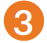 Orange circle with a white number 3 inside