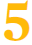 Overlapping stylized digits: a large orange 5 in front of a smaller blue 5 behind it.